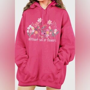 Simply Love WITHOUT SOIL OR FLOWERS Graphic Dropped Shoulder Hoodie